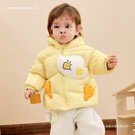 婴幼儿羽绒服厚款男女宝宝短款外套冬季2025新款儿童上衣白鸭绒潮