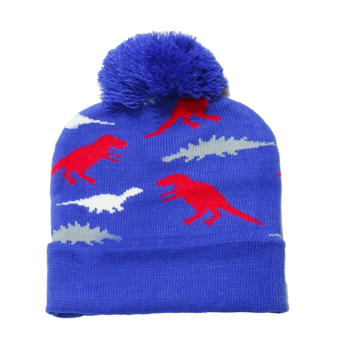 105g Weight Hat Classification Polyacrylonitrile Fiber Fabric Type Wool Cap Hats Type 1 Piece Quantity Outdoor, Daily Occasion Dinosaur Pattern Autumn&Winter Season Children Unisex Gender Pom Poms, Jacquard Design Cartoon Style, Cute Style Children Unisex Cartoon Style Cute Dinosaur Pom Poms Jacquard Wool Cap 8