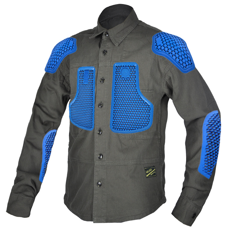 VOLERO motocicleta chaqueta de montar los hombres retro casual Camisa de montar motocicleta ciclismo ropa anti-caída ropa