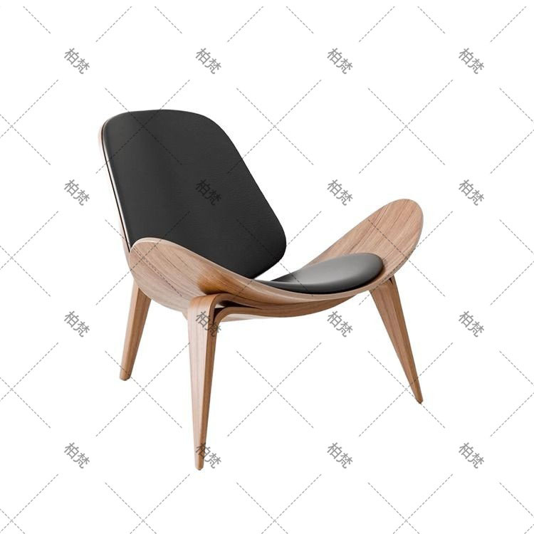 Silla de ocio de madera maciza perezosa de mediana edad, sofá individual de diseño de madera de fresno, silla Hank, silla de tienda de té con leche de café