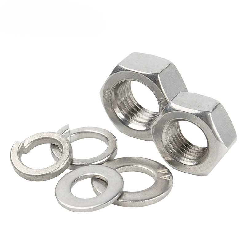 Набор шестигранных гаек из нержавеющей стали 304/316, плоская шайба, пружинная шайба, комбинированная винтовая крышка, 201 прокладка, шайба M2-M33