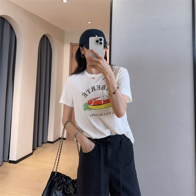Cute and Youthful Swimming Ring Cat Print Loose Slimming Lightweight Breathable Short-Sleeved T-Shirt for Women 2026 New Style Cute and Youthful Swimming Ring Cat Print Loose Slimming Lightweight Breathable Short-Sleeved T-Shirt for Women 2026 New Style