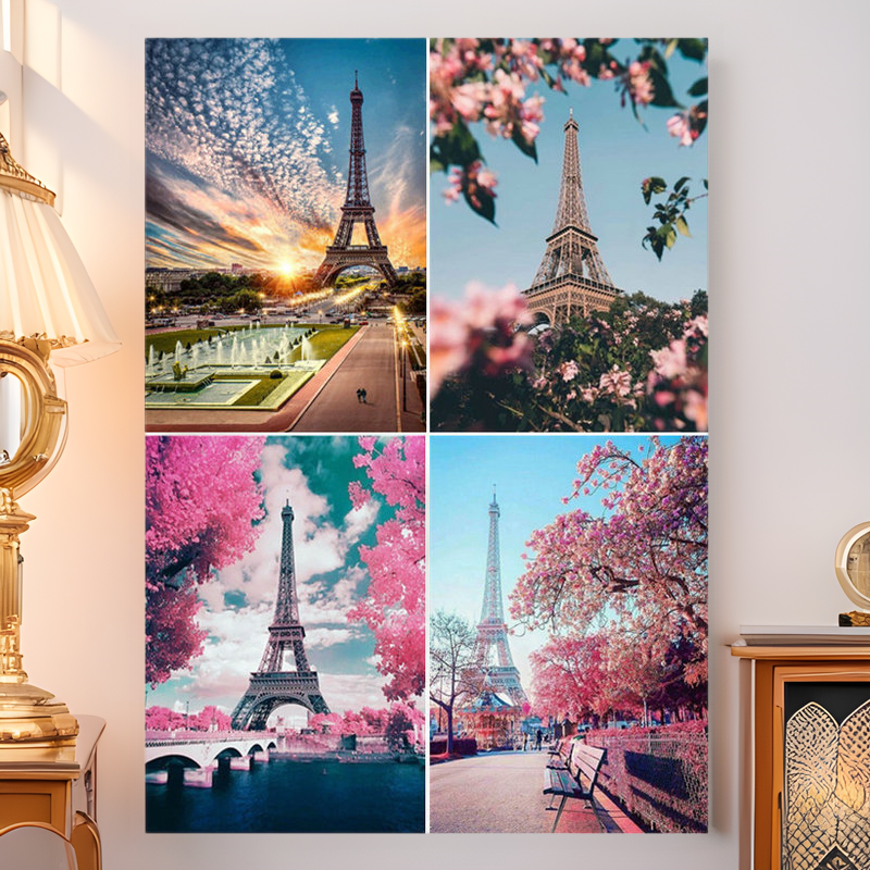 Cross-border Foreign Trade Eiffel Tower 5D Diamond Painting suit DIY Children's Crystal Painting Living Room Full Drill Point Drill Sticker