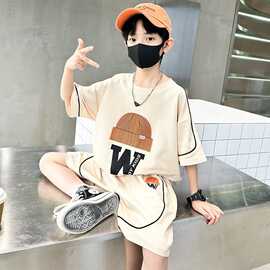 男童夏装套装2026短袖短裤新款中大儿童男孩夏季酷帅时髦夏款帅气
