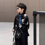 Осенняя детская рубашка для мальчиков, в корейском стиле, короткий рукав, в западном стиле, детская одежда