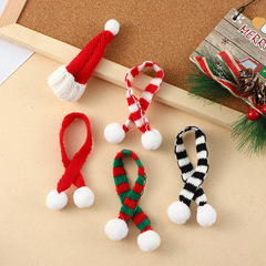 ミニクリスマス帽子、ファーボール、スカーフ、アクセサリー、卸売、DIYクリエイティブドール、小さなスカーフ、アクセサリー、工場直販