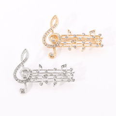 Elegant Musical Note Brooch with Full-Diamond Inlay—A Vibrant, Beat-Driven Pin for Bags and Clothing Accessories