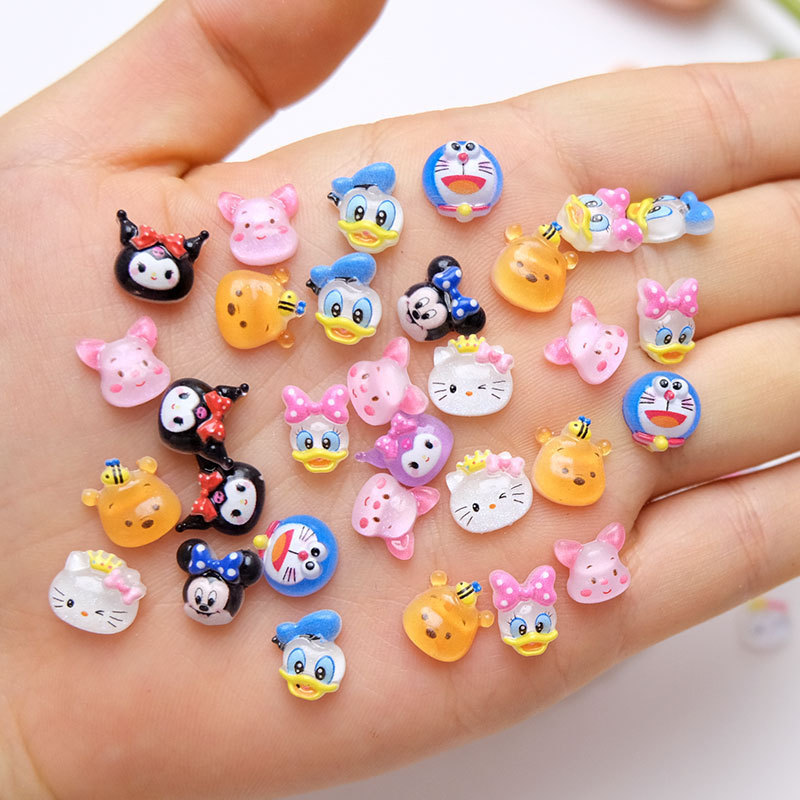 Mickey Cartoon Nail Art Jewelry Cute Three-dimensional Sanrio Kulomi Donald Duck Resin Accessories Wear Armor Wholesale