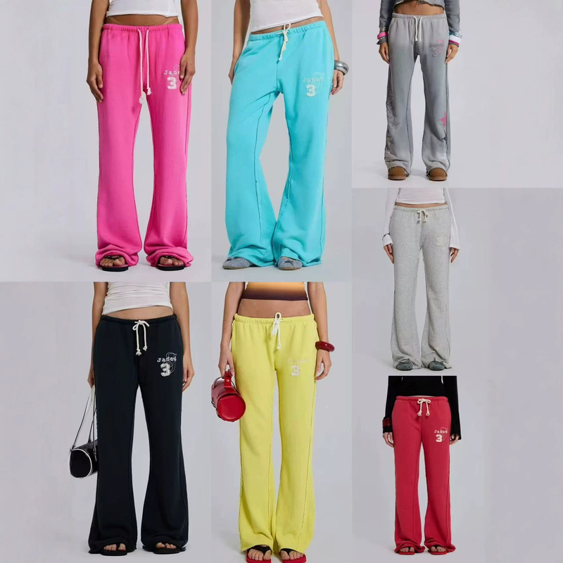 Jaded London Spicy Girl Wide-Leg Sweatpants for Men and Women, Vintage Spicy Girl Style Straight-Leg Casual Trousers