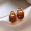 Коричневый, капля, серебряный штифт