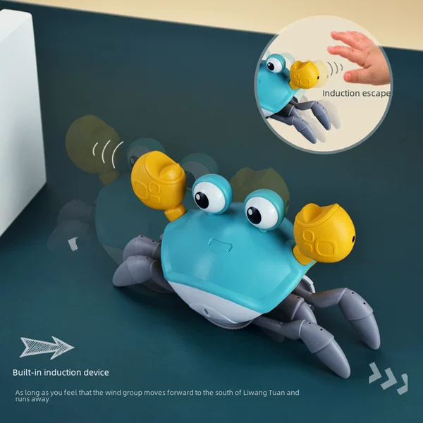 Amazon Children's Induction Electric Crab Toy Rechargeable Luminous Music Baby Crawling Escape Crab Hot Sale