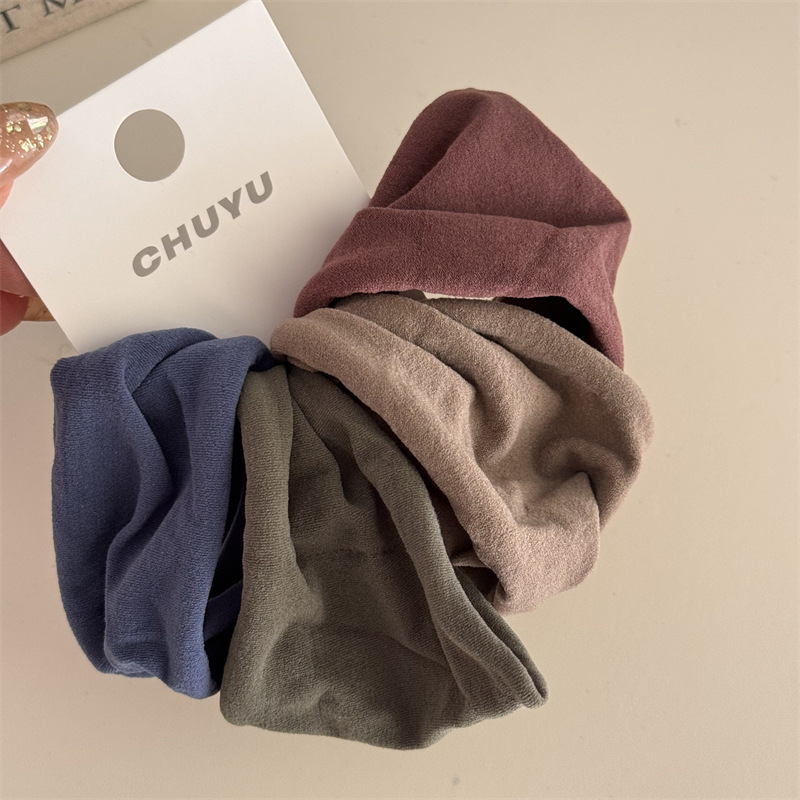 Corda per capelli elastica per capelli super morbida da 4 pezzi, all-match, semplice, in tinta unita, con bordo largo, alta elasticità e durevole_voghion.com