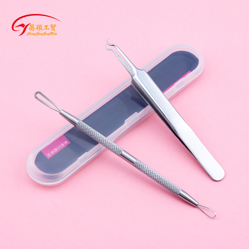 不鏽鋼粉刺針暗瘡針套裝 黑頭祛痘針美容針 粉刺夾細胞夾鑷子