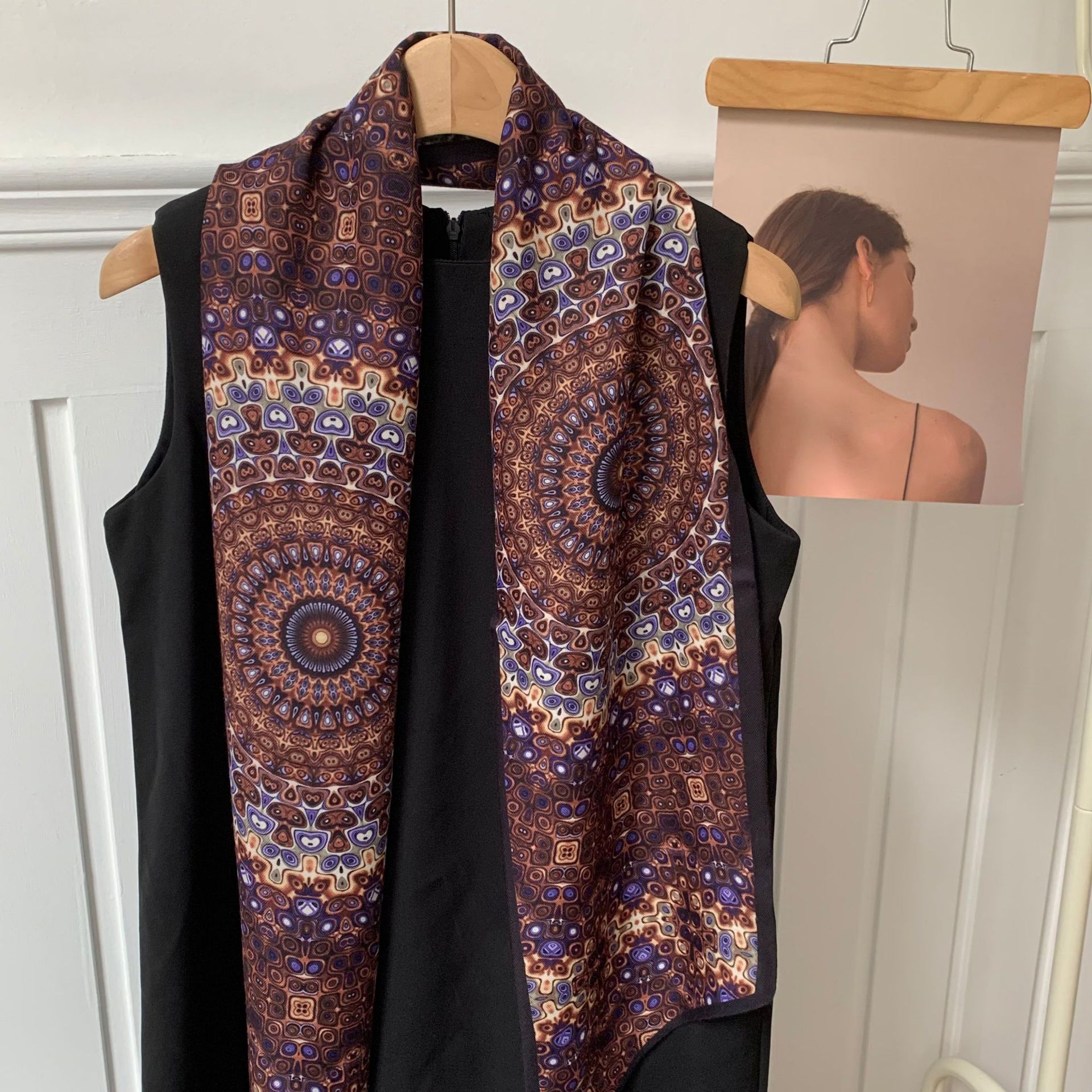 Pañuelo de seda sentido de alta calidad primavera y verano nuevo sentido de la atmósfera coreana bufanda decorativa de todo fósforo protector solar pañuelo para el cabello cinturón de moda