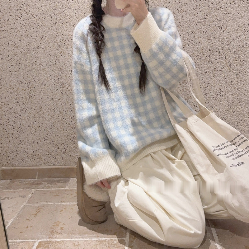 软糯小香风针织外套女装短款毛衣套头外穿少女感女装毛衣显瘦显白|undefined