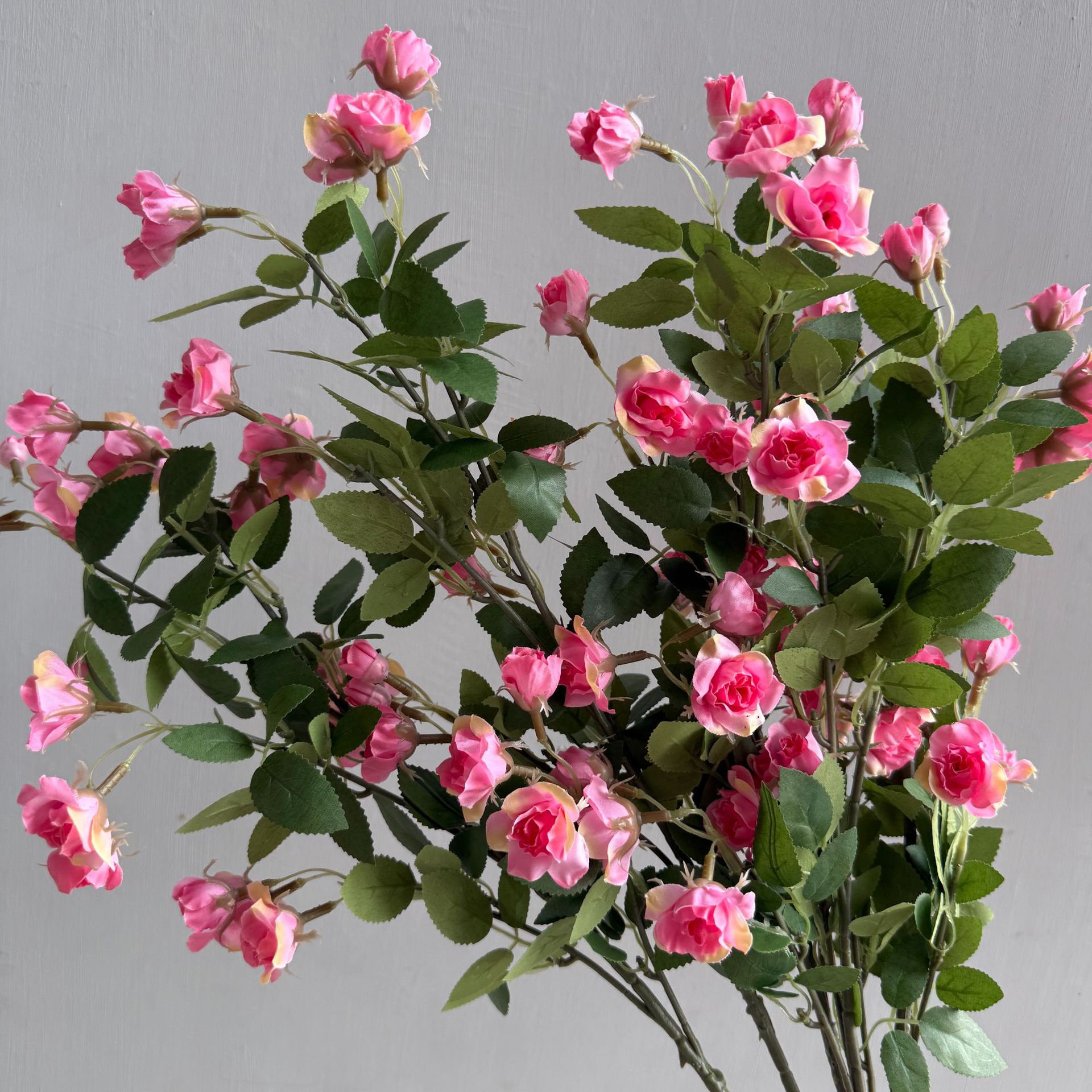 跨境仿真多头小玫瑰蔷薇花月季轻奢高端家居客厅餐桌装饰假花摆件