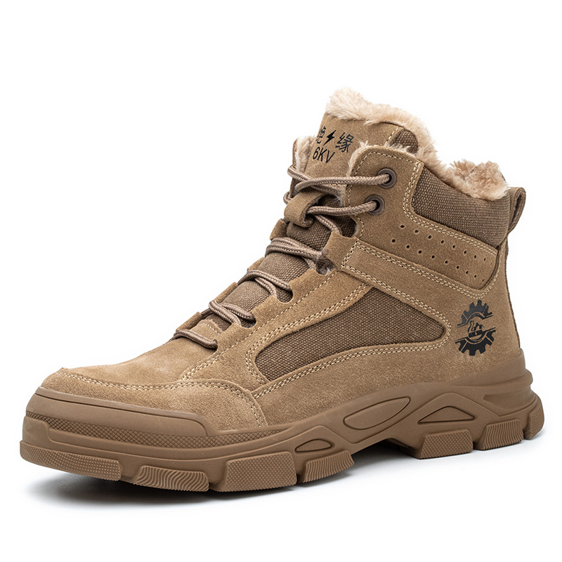 Botas de Seguridad Industrial Gamuza y Goma Anti-impacto, Anti-perforación para Construcción