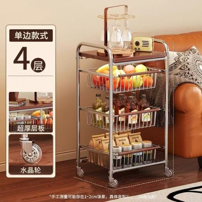 トロリースナック収納ラック多層収納ラックリビングルームモバイルキッチン野菜バスケットフロア収納ラック|undefined