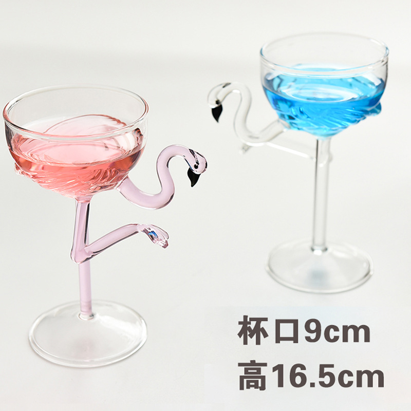 Copa de cóctel creativo Flamingo vidrio vino tinto postre ensalada vidrio helado taza fabricante