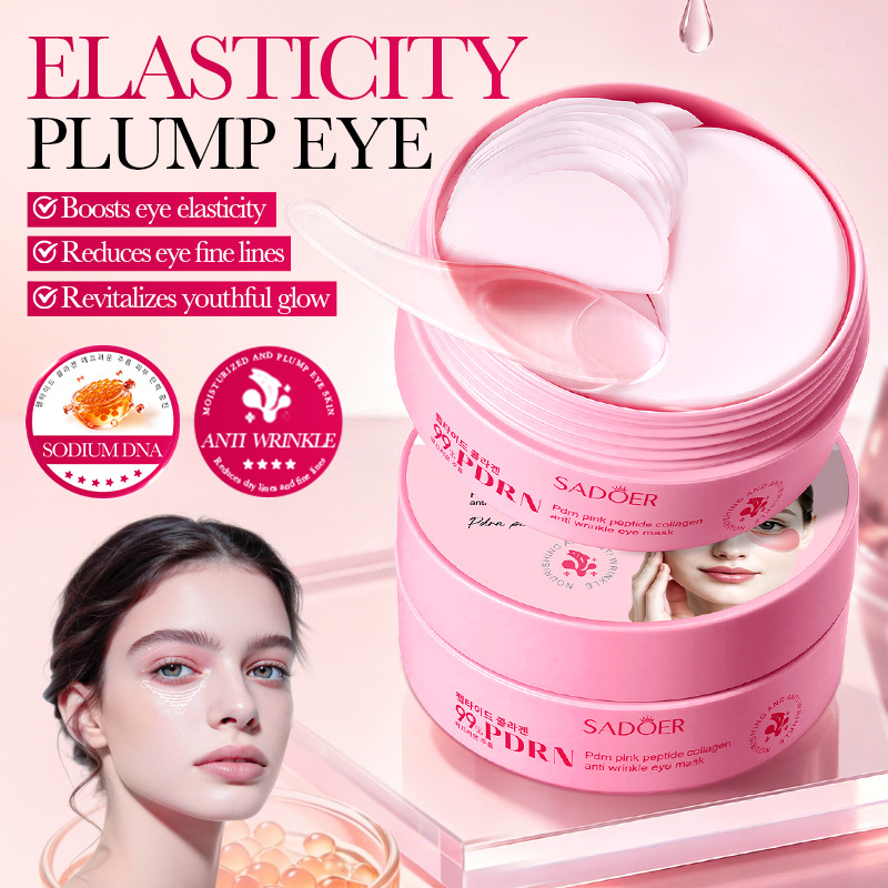Cross-border SADOER Salmon Pink Peptide Collagen Eye Mask Moisturizing and Firming Eye Area Eye Care for Foreign Trade