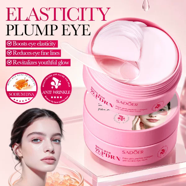 Cross-border SADOER Salmon Pink Peptide Collagen Eye Mask Moisturizing and Firming Eye Area Eye Care for Foreign Trade