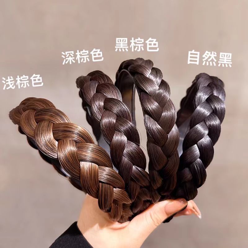鱼骨辫假发发箍2025女款麻花辫发卡发捆头饰高颅顶显发量压发头箍|undefined
