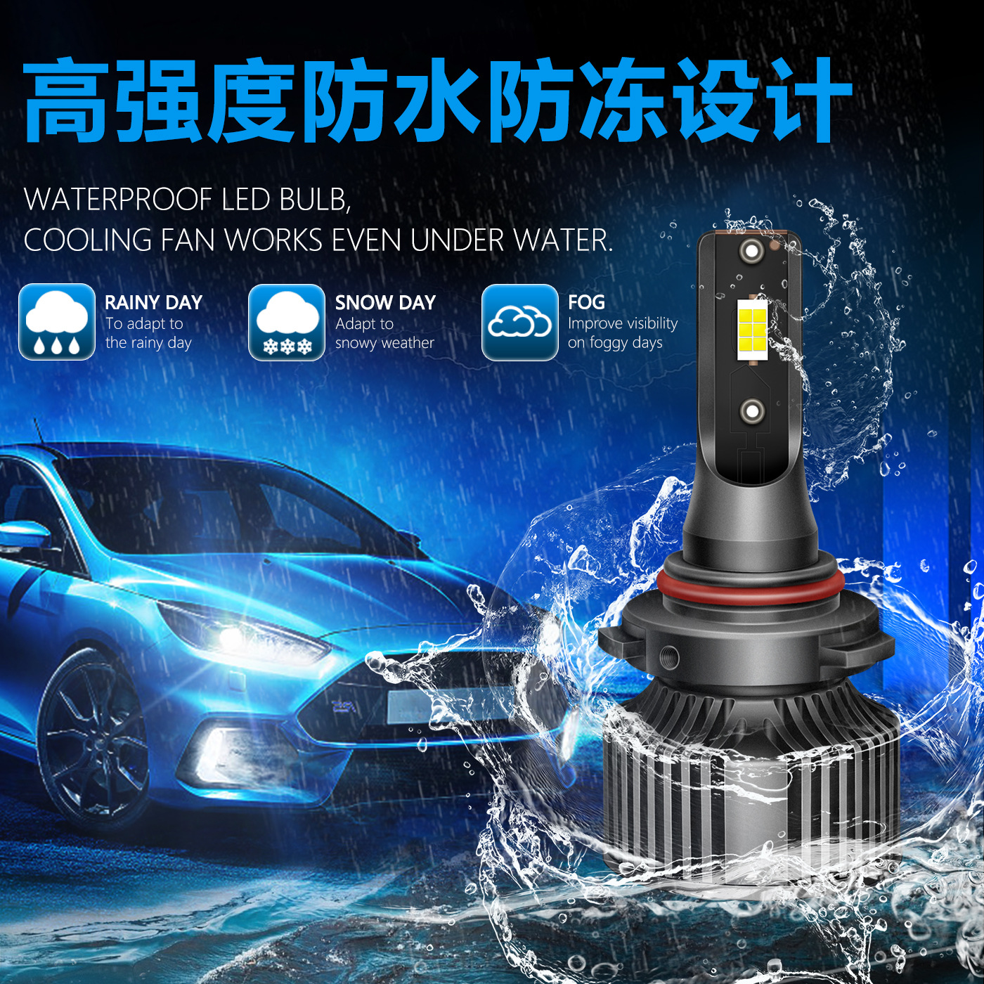 Fuente fabricante coche LED faro H1H7 luz baja H4H13 niebla lámpara 880 bombilla CSP3570 coche lámpara H11H9