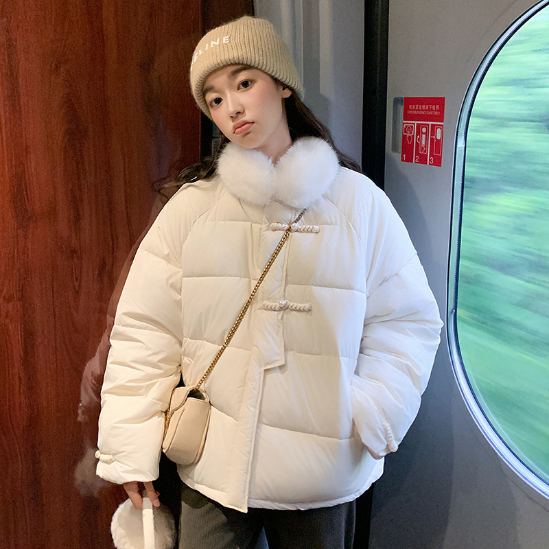 Coreano suave viento suelto estilo de invierno 2024 nuevo algodón temperamento rosa con chaqueta corta image 4