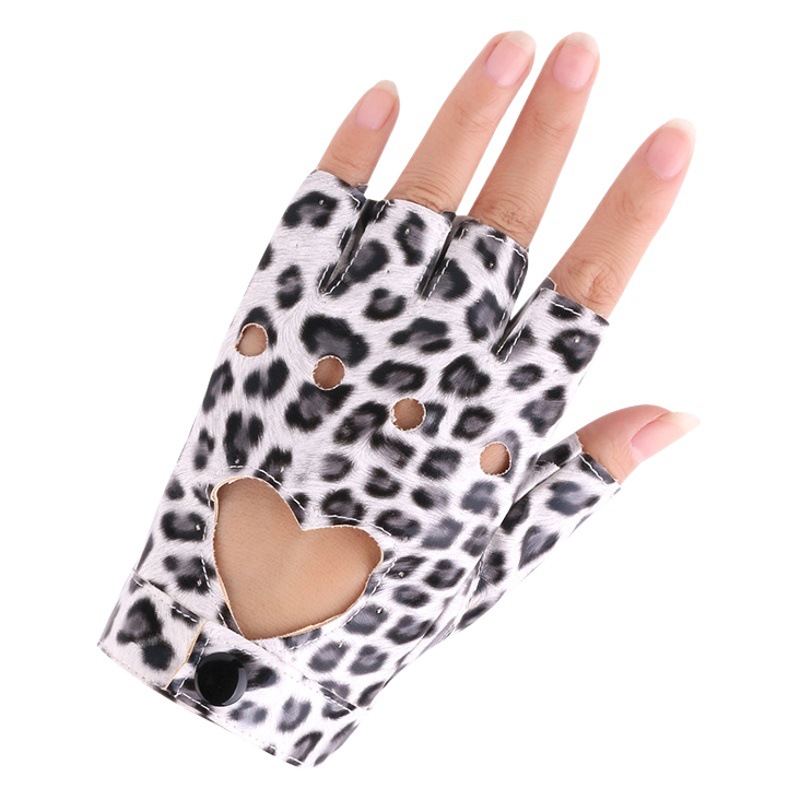 Guantes de baile de las mujeres hip hop punk etapa rendimiento trueno medio dedo guantes discoteca fotografía pu cuero baile guantes