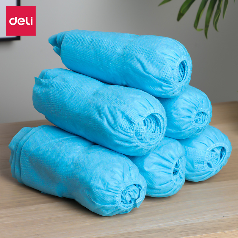 Cubierta de zapatos desechable Deli, tela no tejida para interiores para el hogar, engrosada, resistente al desgaste, antideslizante, sala de computadoras para estudiantes, cubierta para pies para niños 40