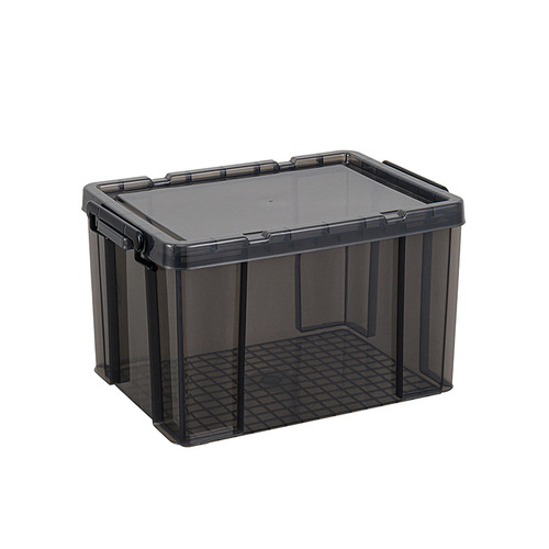 Factory direct sales transparent right-angle compression-resistant thickened strong load-bearing wheeled plastic organizing box storage box large new PP