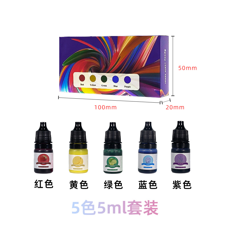 Pigmento Líquido para Resina Epoxi 24 Colores 5ml para Colorear Artesanías y Pegamento UV