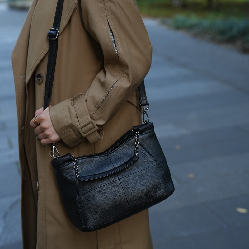 Bolso transfronterizo de mujer Amazon Bolso de mujer 2023 nuevo bolso portátil de cuero genuino primera capa de piel de vaca bolso de mujer bolso de cadena