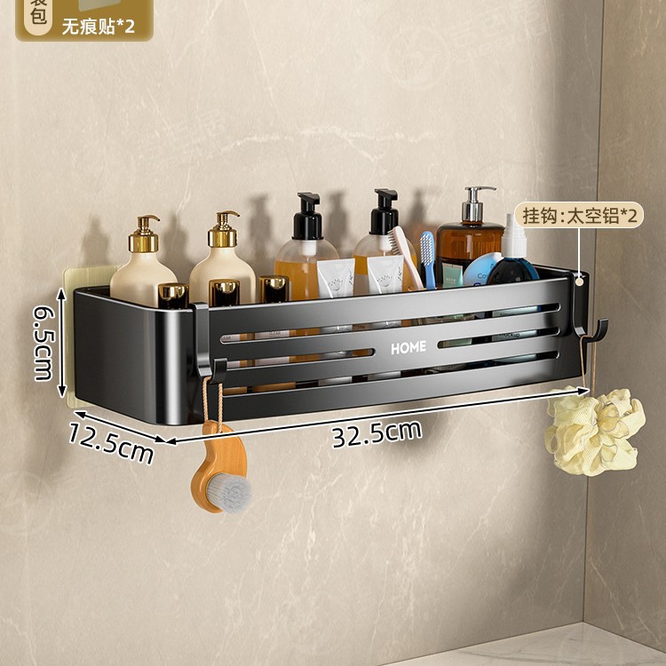 Estante Esquinero Triangulada de Baño de Aleación de Aluminio, Sin Perforación