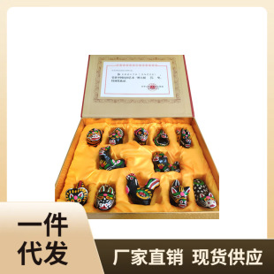 ✅ Wholesale Huaiyang Mud Dog Henan Zhoukou Specialty Twelve Zodiac Signs Mud Gugu Turtle Gift Box