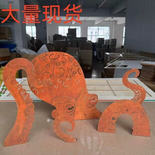 �羳Rust Patina Giant Squid Garden Sculpture�������~���@����