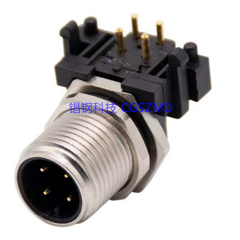 M12D9090 Degree  M12 Connectors PCB Mount
