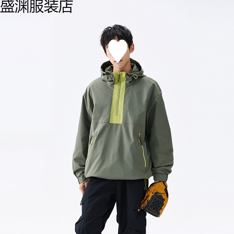 Autumn New Men's Sports Outdoor Softshell Pullover Jacket, Convertible Jacket