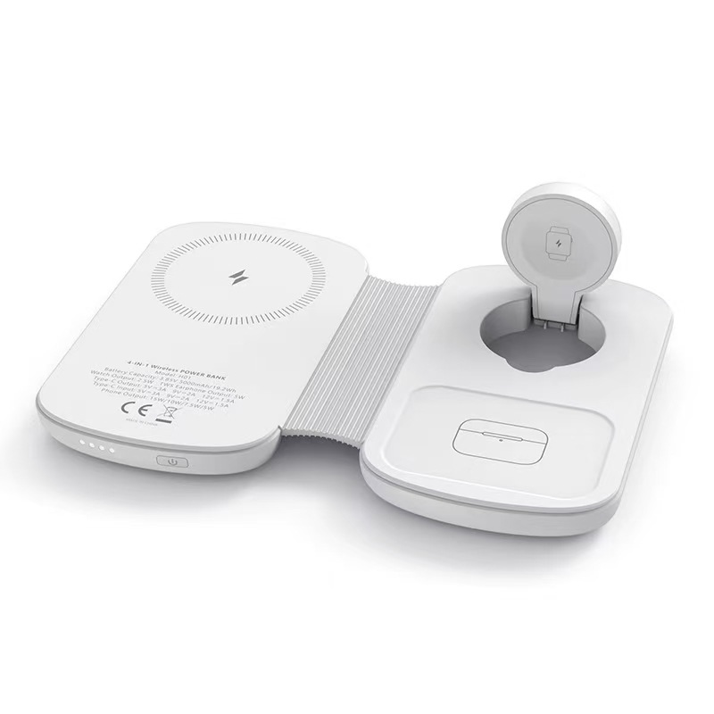 Nuevo cargador inalámbrico magnético, portátil y plegable, adecuado para teléfonos móviles, auriculares y relojes, cargador inalámbrico tres en uno