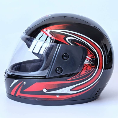 Motorcycle Helmet Electric: Motosiklet kaskı (dəbilqə) - black-no-1-flower