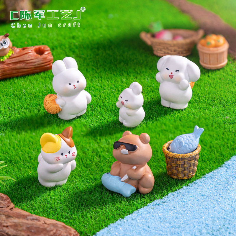 マイクロランドスケープクリエイティブ小動物野菜市場人形かわいい diy 装飾吊りアクセサリーミニデスクトップ装飾品|undefined