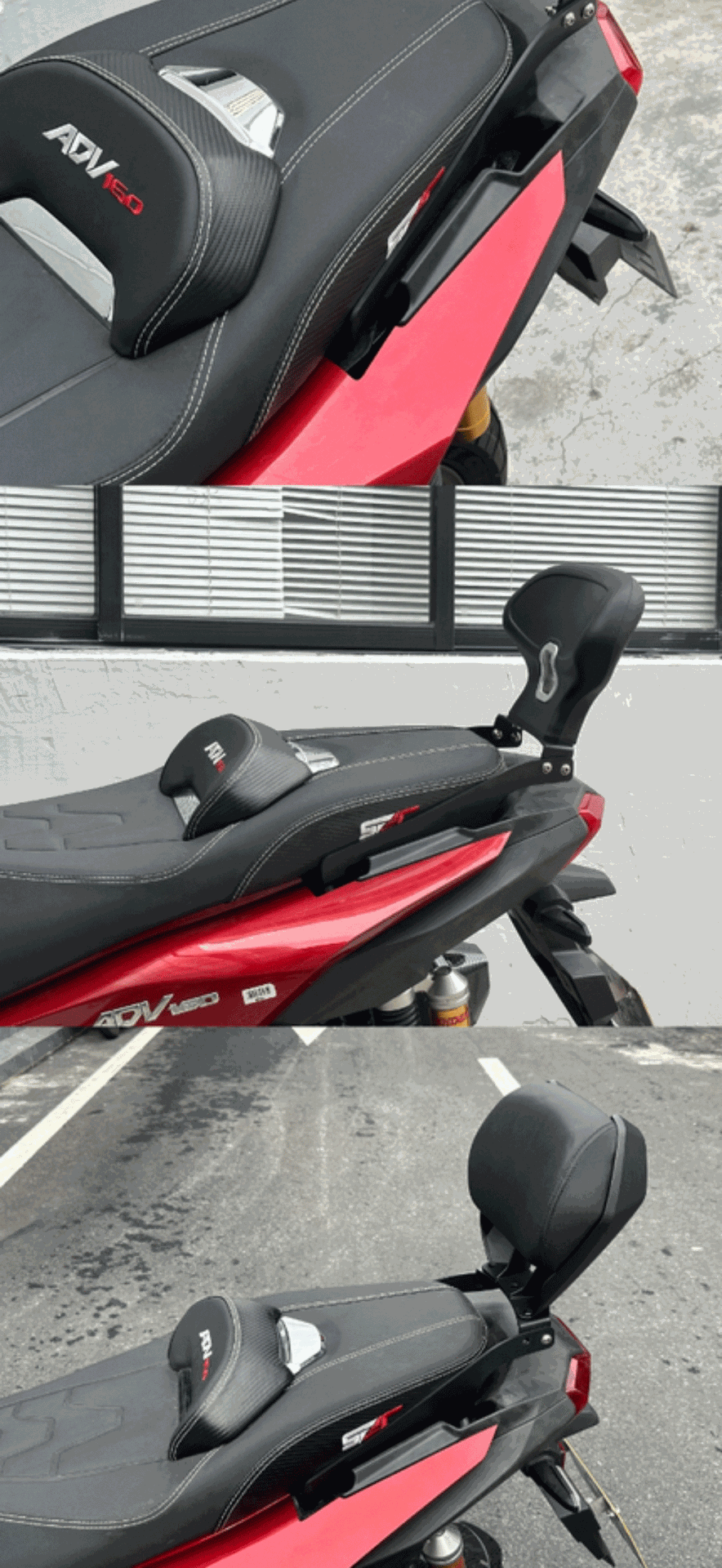 Suitable for 22-25 Honda Adv160 Large Rear Backrest Adv160 Motorcycle Modified Backrest Bracket Passenger Backrest