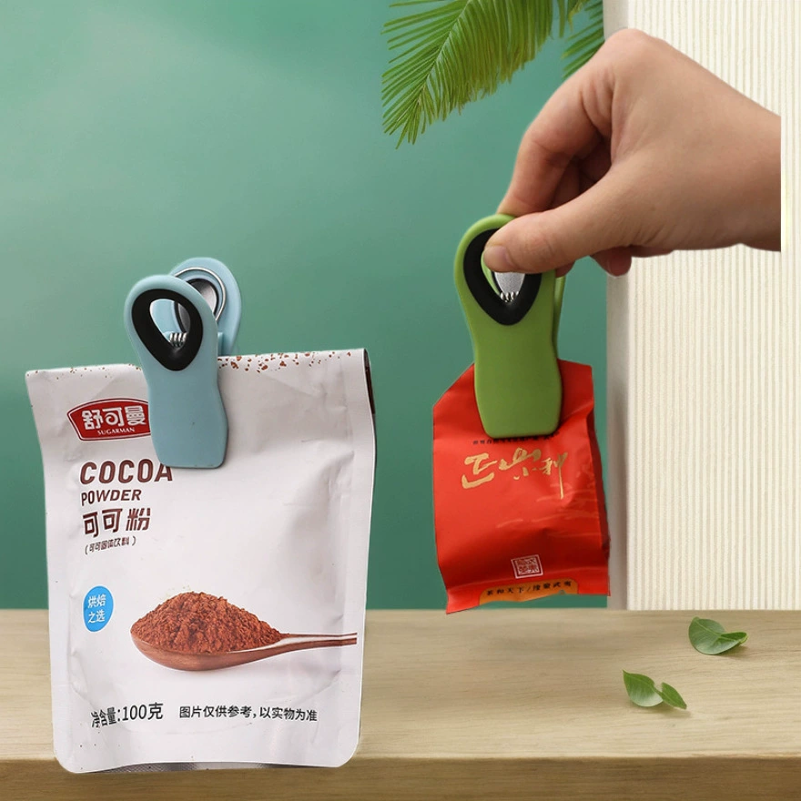 Магнитный зажим для холодильника, бытовой влагостойкий уплотнительный зажим для закусок, простой пластиковый пакет, универсальный пищевой уплотнительный зажим, оптовая продажа