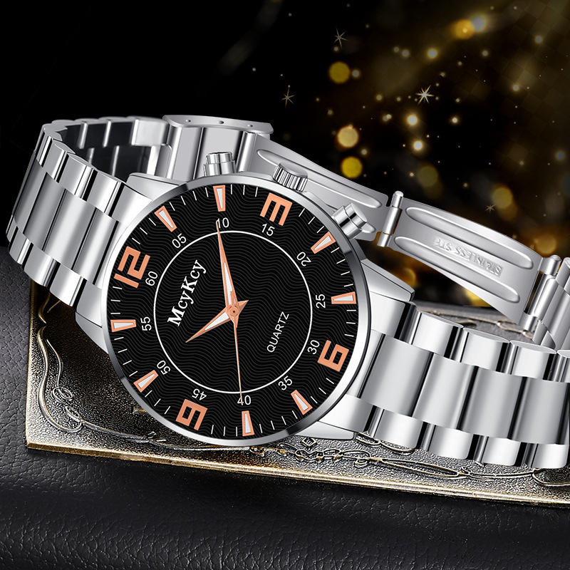 Direct Gift McyKcy Montre à quartz pour homme avec bracelet en acier allié simple_voghion.com