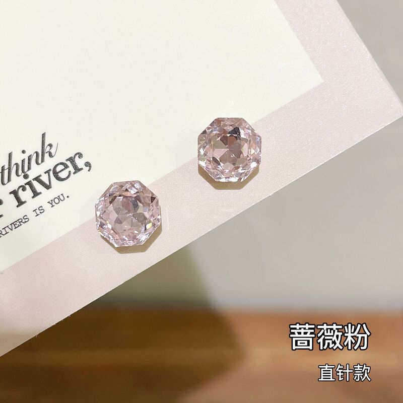 女性用八面ローズイヤーネイル、ミレニアムマルチカット、コンパクトでパーソナライズされたジルコン、絶妙な耳ピアス、Huaziイヤリング|undefined