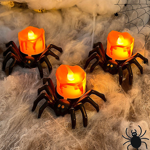 Halloween Spider Electric Candle Light Luminous Desktop Ornaments Props Night Light Scene Layout Horror Atmosphere