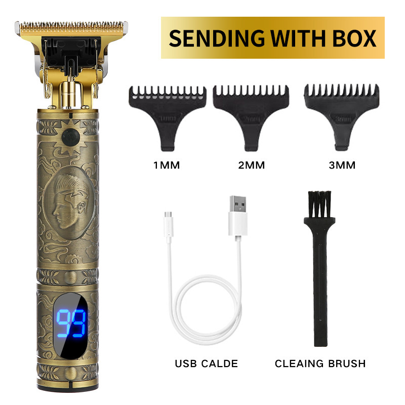 Cortadora de cabello eléctrica cortadora de cabello eléctrica cabeza de aceite maquinilla de afeitar cortadora de cabello Calvo maquinilla de afeitar recargable T9