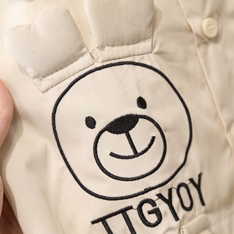 7286 traje de verano para niños 2025 nueva camisa de oso de dibujos animados para niños pantalones cortos de manga corta de verano de dos piezas de verano