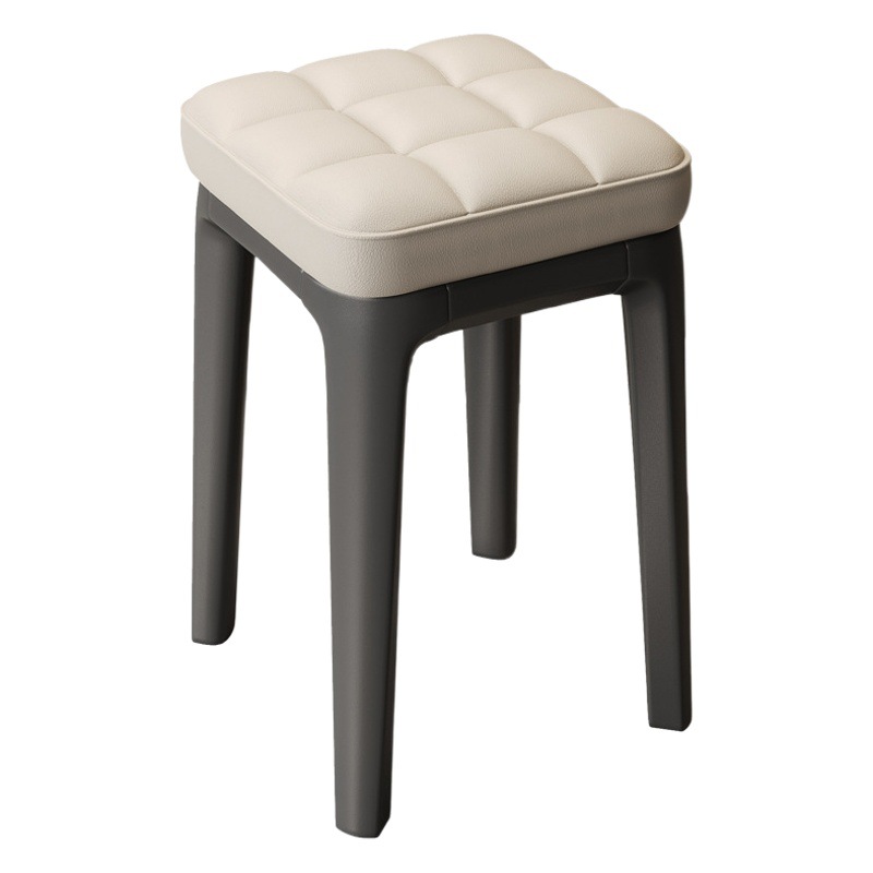 Silla de comedor engrosada bolsa suave taburete cuadrado sala de estar comedor apilable taburete bajo puerta Cambio de zapatos taburete simple luz taburete de lujo