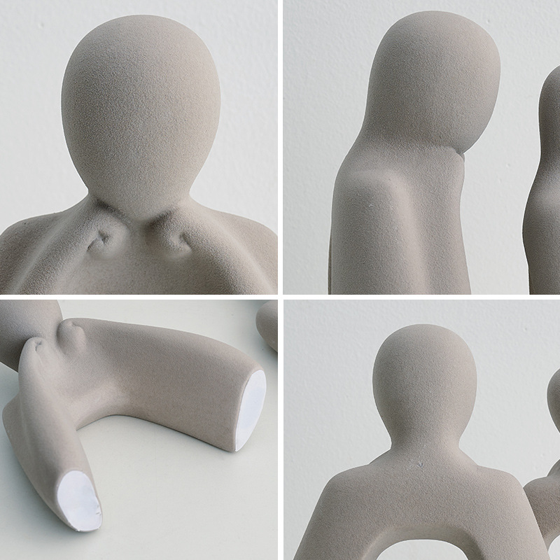 Moderno minimalista Arte Abstracto pareja carácter decoración pasillo TV gabinete estudio salón vino gabinete decoración del hogar